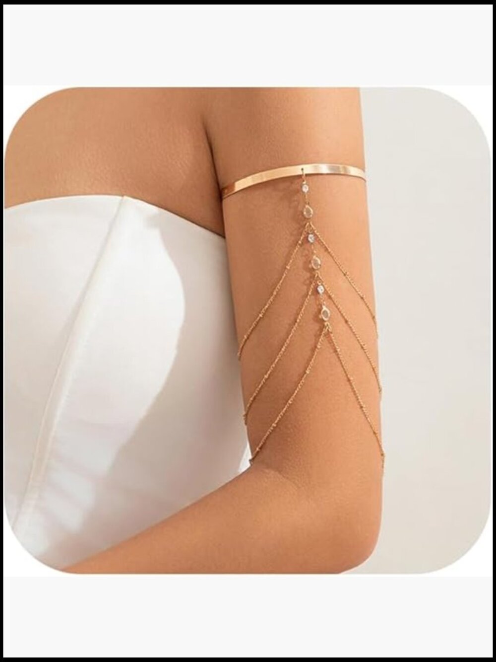 Crystal Bead Tassel Upper Arm Chain Bracelet Multi-layered Bikini Armlet